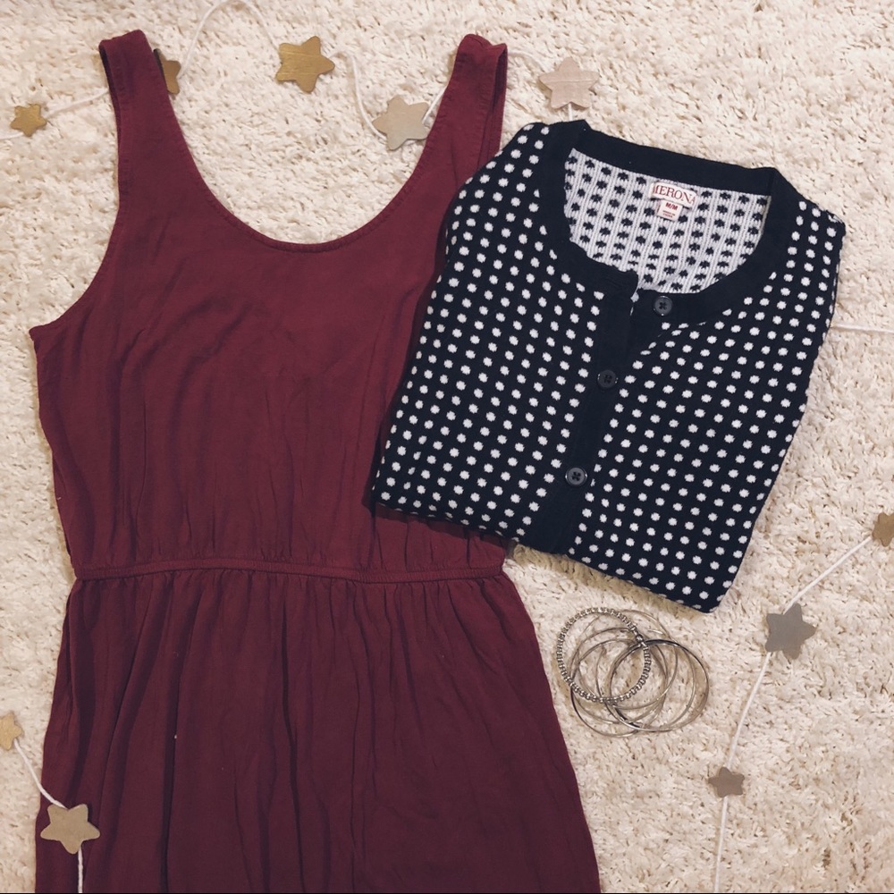 polka dot cardigan
